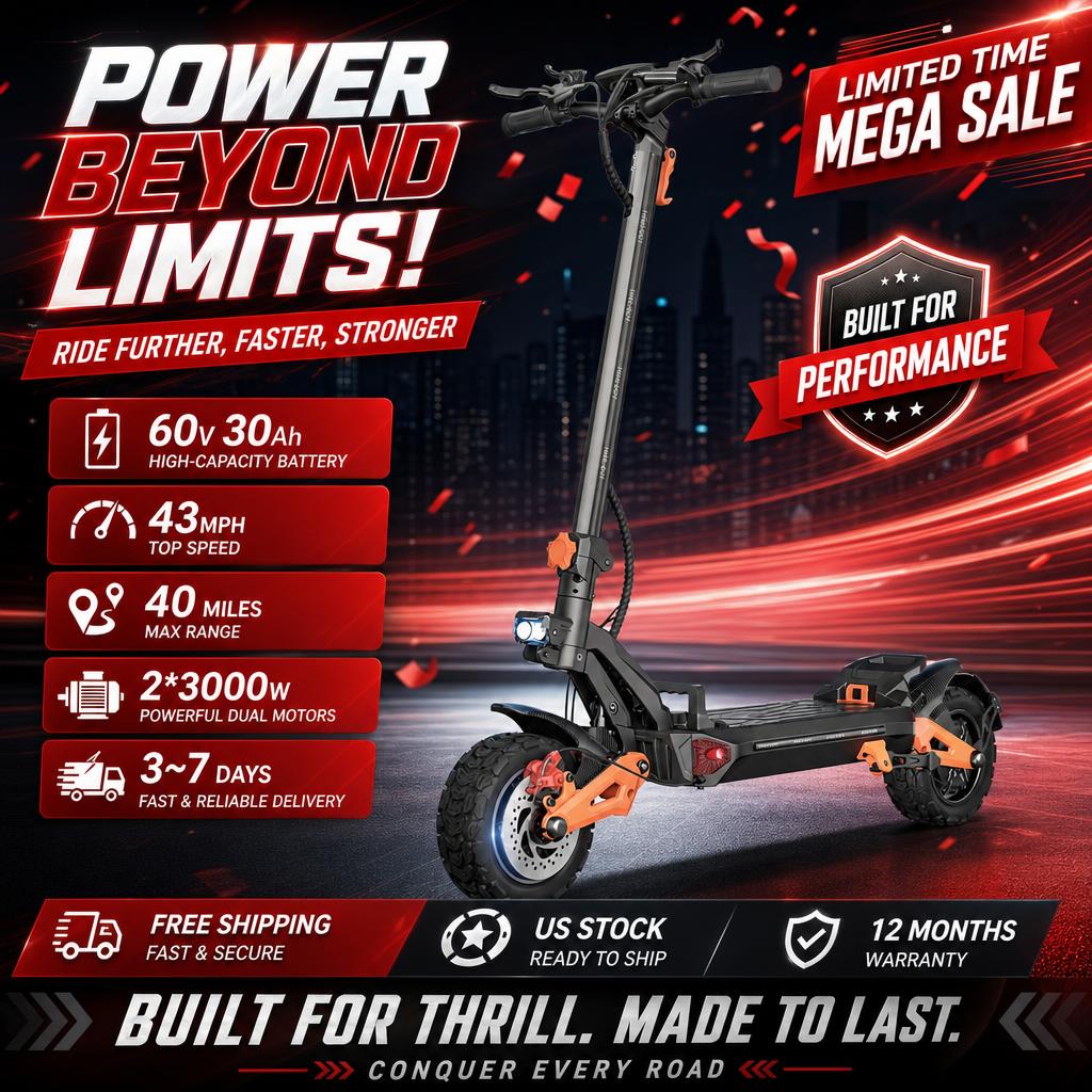 60V 30Ah Electric Scooter Battery - Patinete Elétrico Adulto FREEBOY H9 com