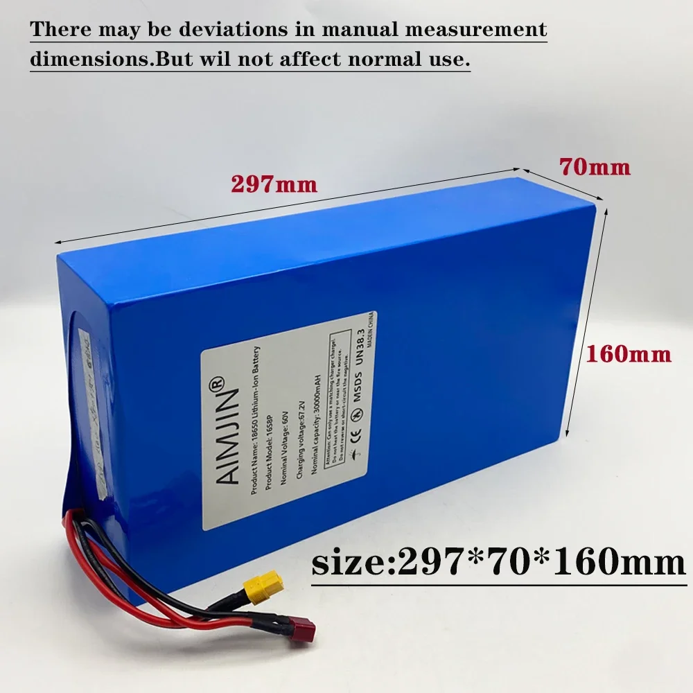 Bateria de lítio nova de alta  - 60V 30Ah Electric Scooter Battery avaliação e preço