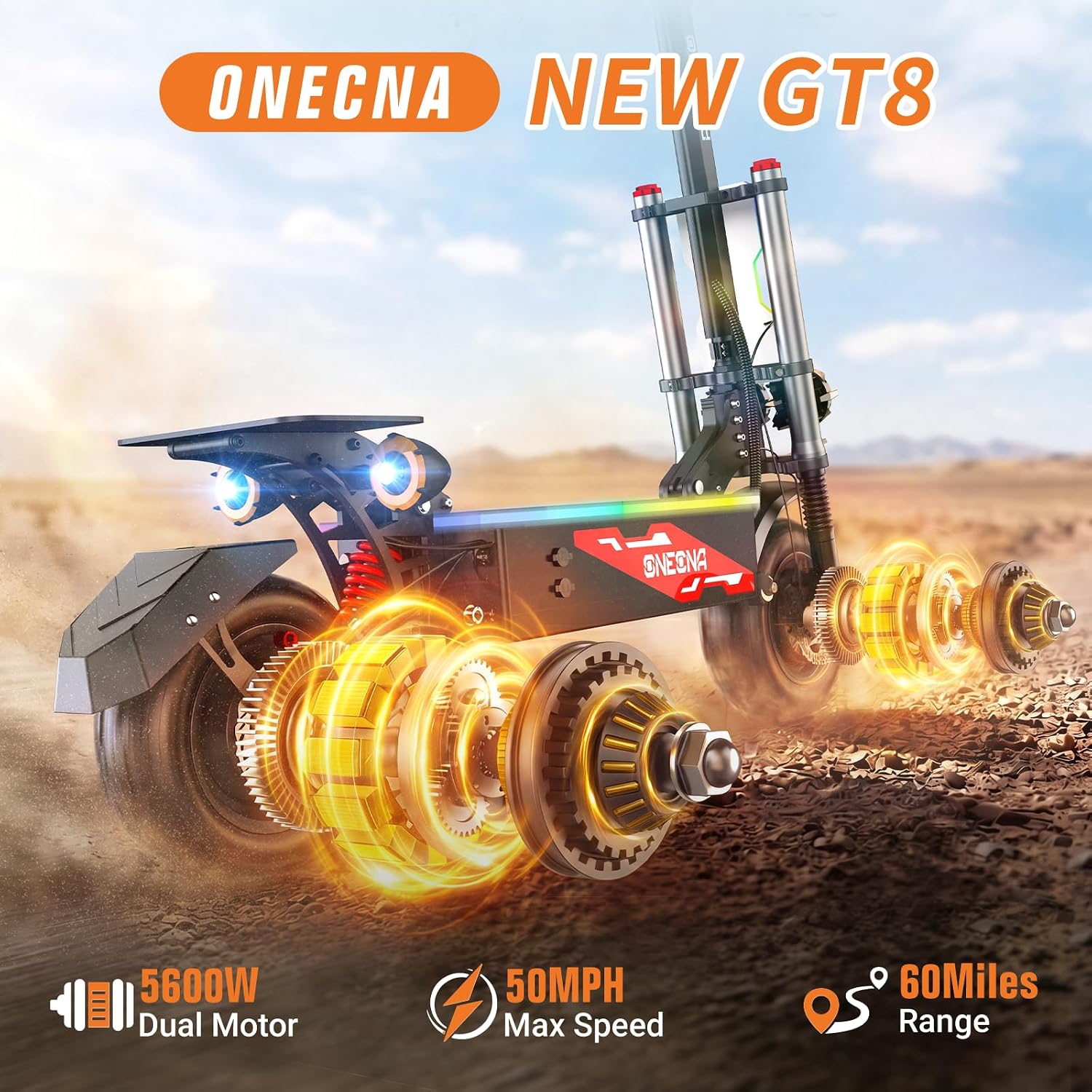 ONEONA GT8, scooter elétrica d - 60V 5600W Dual Motor Electric Scooter avaliação e preço