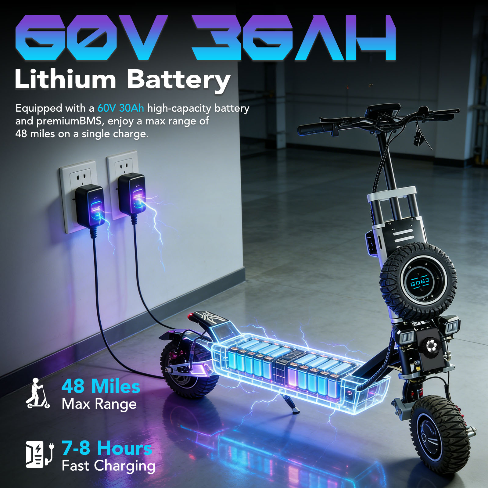 OBARTER GD83, scooter elétrica - 60V 5600W Dual Motor Electric Scooter avaliação e preço